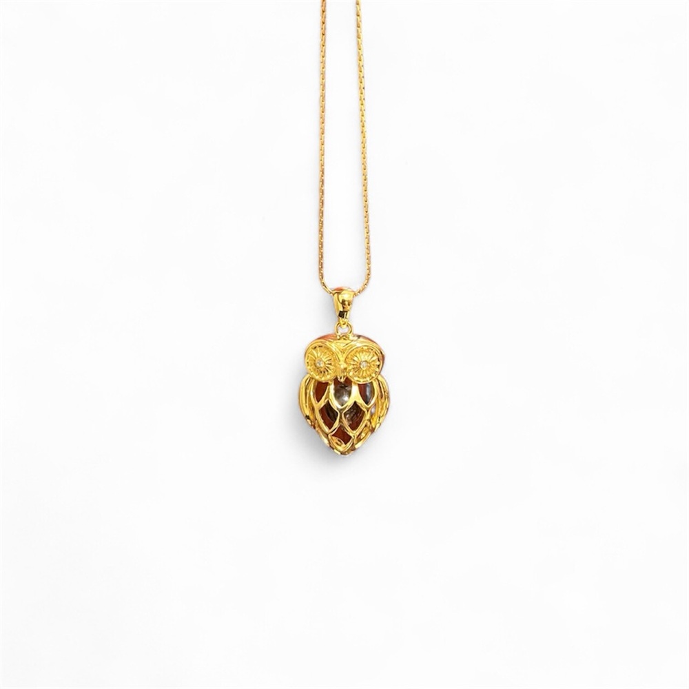 Gold Owl Pendant Necklace